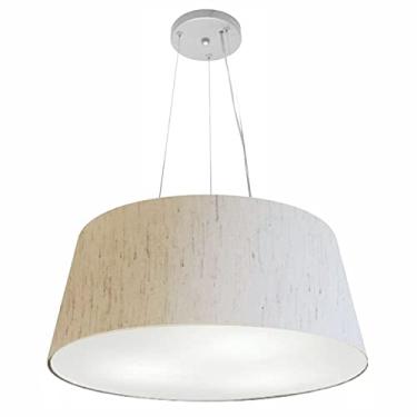 Imagem de Lustre Pendente Cone Cúpula Tecido 25/60x50 cm, Vivare Iluminação, Pendente4062 LLA, Linho Bege, Grande