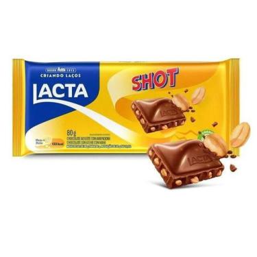 Imagem de Barra De Chocolate Ao Leite Com Amendoim Shot Lacta - 90G