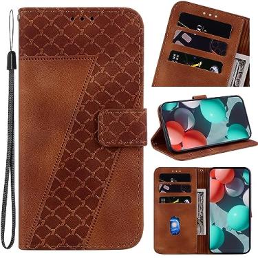 Imagem de HUANGTAOLI Capa de telefone de couro PU com fecho magnético com suporte para Samsung Galaxy Quantum2, slots de cartão capa protetora para Samsung Galaxy Quantum2