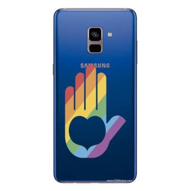 Imagem de Capa Case Capinha Samsung Galaxy A8 Plus Arco Iris Mão - Showcase