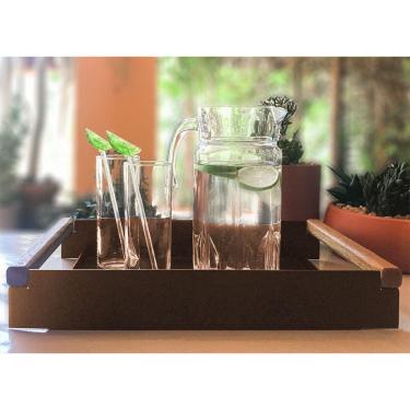 Imagem de Bandeja Decorativa em Aço Carbono Linha Nexo Cor Corten 40x25cm