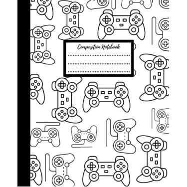 Imagem de Video Game Composition Notebook Wide Ruled White: 100 pages 7.5 x 9.25 For gamers, kids, teens, adults, home, school or office.