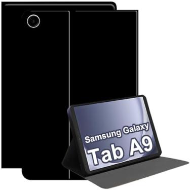 Imagem de XYOUNG Capa para tablet Samsung Galaxy Tab A9 8,7 polegadas 2023 (SM-X110/X115/X117), capa protetora para tablet com suporte fólio fino, material de silicone líquido adequado para a pele, (preto)