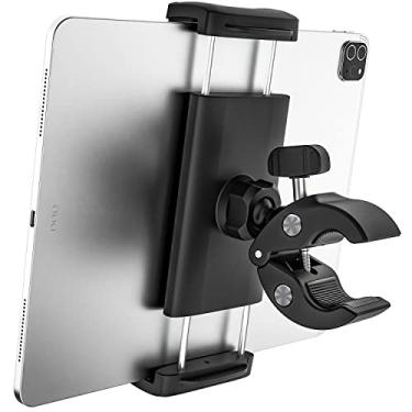 Imagem de Aozcu Suporte de grampo para tablet trator, suporte estável para tablet para empilhadeira/máquina agrícola/caminhão de trabalho, tubo de rotação de 360° / clipe de poste para iPad 12,9 Pro Air Mini,