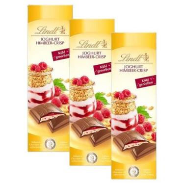 Imagem de 3 Barra Chocolate Lindt Iogurte Com Framboesa E Wafer 100G