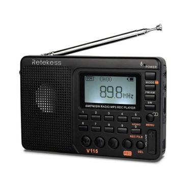 Imagem de Rádio De Bolso Retekess V115 Am Fm Sw Usb De Ondas Curtas
