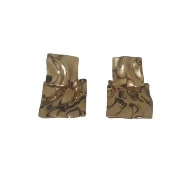 Imagem de Brinco quadrado folheado a ouro 18 k
