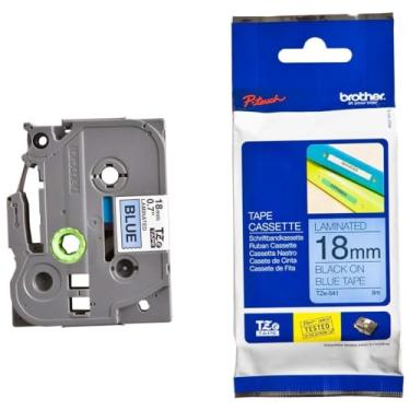 Imagem de Fita Rotulador Brother TZE-541 18mm Preto/Azul