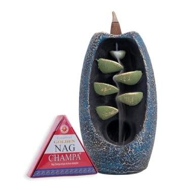 Imagem de Vegas Artesanal Incensário Cascata 6 Quedas Com 10 Incensos Cone (Azul)