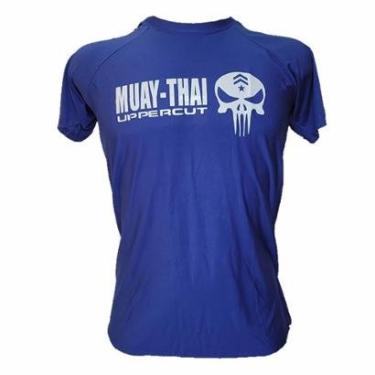 Imagem de Camiseta Muay Thai Caveira Justiceiro Dry Tech UV-50 - Azul-Unissex