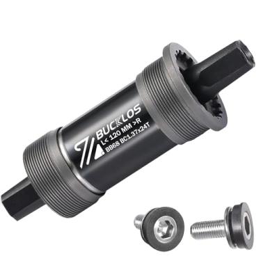 Imagem de BUCKLOS Suporte inferior de bicicleta afunilado quadrado, 68 x 110,5 113 116 118 120 122,5 124,5 126 BSA Suporte inferior inglês com parafusos de substituição para Mountain Bike/Road Bike/E-Bike/Fat