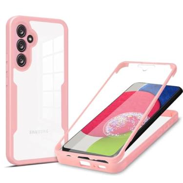 Imagem de 360 Clear Case para Samsung Galaxy A54 5G A34 5G A24 4G A14 4G 5G A04 A72 A22 A32 4G 5G Capa de telefone de proteção total à prova de choque, rosa, para A82