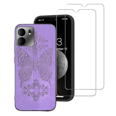 Imagem de DAMONDY Capa para celular Tracfone BLU View 5 B160V com 2 protetores de tela, linda flor 3D preta macia silicone TPU à prova de choque para mulheres e meninas, capa de corpo inteiro para BLU View 5 -