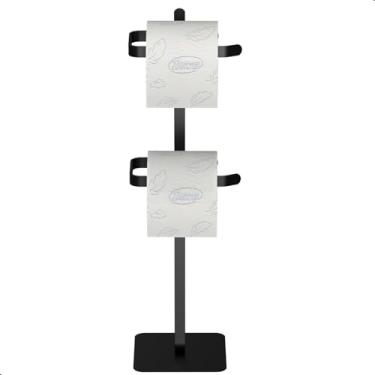 Imagem de Fassin Shop, Porta Papel Higiênico de Chão Duplo Suporte Preto Oslo
