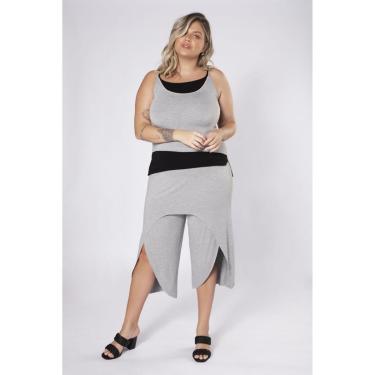 Imagem de Calça pantacourt com sobreposição-Feminino