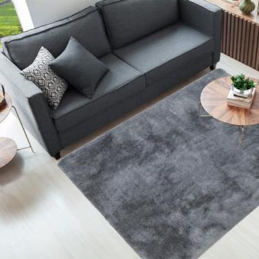 Imagem de Tapete Peludo Felpudo para Sala e Quarto Macio e Aconchegante 2,00x2,40m (Cinza)