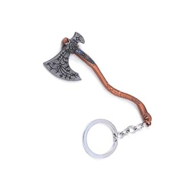Imagem de SONGCHANGJEWELRY Chaveiro Game God of War – Chaveiro Kratos Blades of Chaos Cosplay Metal – Blades of Chaos Gifts Men Teens, Chaveiro Leviathan Axe, standard size