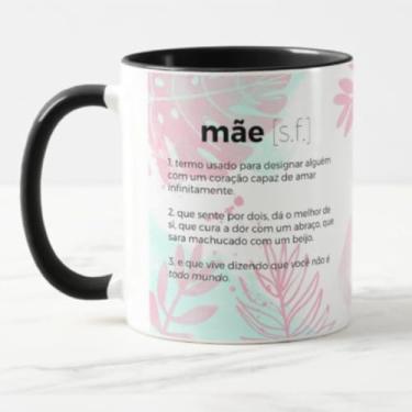 Imagem de Caneca Significado de Mãe Floral Int Preto
