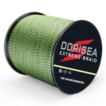 Imagem de Linha de pesca trançada Dorisea Extreme 100% Pe multicolorida (verde fluorescente e preto) trançada 275 metros - 187 metros - Superlinha de pesca de fio de pescaria de 6 a 150 kg, Multi-color, 100m/109Yards 100lb/0.55mm