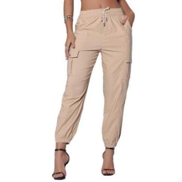Imagem de Calça Feminina Pit Bull Jogger Cargo Bege Caqui - 81506-Feminino