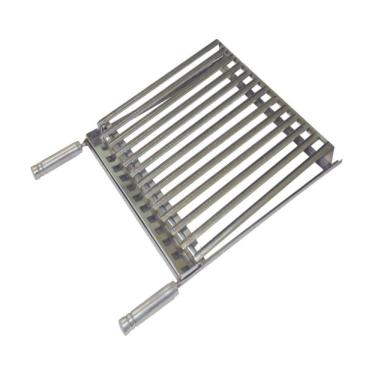 Imagem de Grelha Parrilha Argentina Aço Inox Com Caixa Gordura 50x40cm