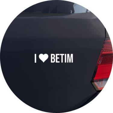Imagem de Adesivo de Carro Eu amo Betim - I Love Betim - Melhor Adesivo, Branco
