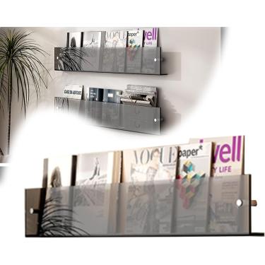 Imagem de Rack de revistas, porta-panfletos de acrílico para folhetos, suporte de exibição de folhetos, suporte transparente para folhetos, rack de revistas para pendurar, rack de informações, rack de