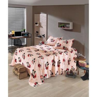 Imagem de Kit Colcha Queen Piquet Mickey E Minnie Dohler 3 Peças 530, Salmão, Qu