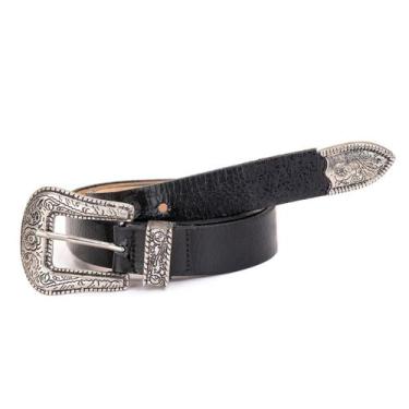 Imagem de Cinto Feminino Couro Ponteira de Metal Lucille - GURGEL, Preto, Único