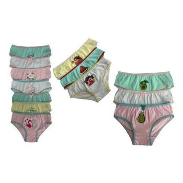 Imagem de Calcinhas Infantil Kit Com 10 Lindas Estampas Confortável - Folly, P, 