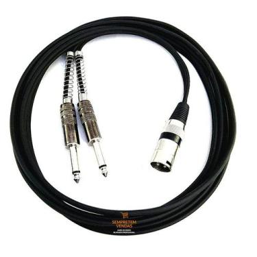 Imagem de Cabo de Áudio Blindado Y Canon XLR Macho P10 Duplo 3 Metros - Semprete