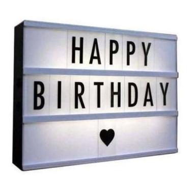 Imagem de Letreiro Quadro Led Light Box Painel A4 96 Letras Recado - OEM