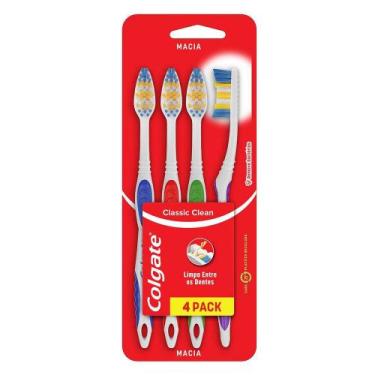 Imagem de Escova de Dente Colgate Classic Clean Macia 4 unidades