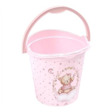 Imagem de Balde Com Alça Infantil 8 Litros - Meninas Plasútil, Ursa Rosa