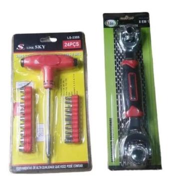 Imagem de KIt Jogo Chave Soquete 8 Em 1 Soquetes Com Chave T Philips Fenda Mecân