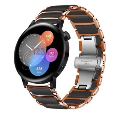 Imagem de Pulseira de Cerâmica para GT3 42mm GT3 46mm - Aço - 123Smart, Preto co