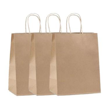 Imagem de Sacola Bolsa Kraft Resistente  C/ 30 Unid P/ Delivery e Presente - T10