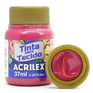 Imagem de Tinta para Tecido Acrilex Metálica 37ml, 826 - CEREJA