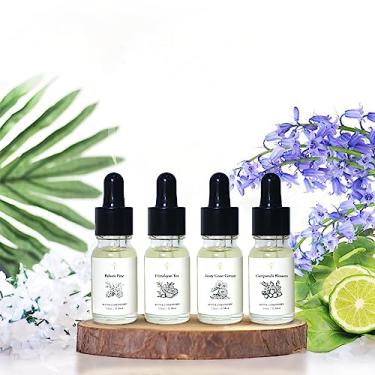 Imagem de PRISTINE Top 4 óleos essenciais de mistura exclusiva, conjunto de 4 peças para difusor para casa, umidificador, fragrância para casa (chá do Himalaia, flor de campânula, pinheiro bálsamo, algodão da