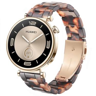 Imagem de DEALELE Pulseiras femininas compatíveis com Huawei Watch GT5 Pro de 42 mm/GT5 41 mm/GT4 41 mm/Garmin Venu 3S/Forerunner 265S/Fossil Gen 6, pulseira de substituição de resina colorida de 18 mm para