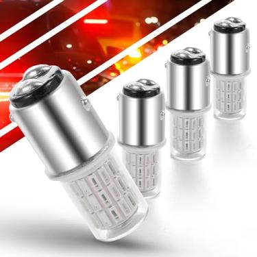 Imagem de Ziomitus Luzes de freio estroboscópicas intermitentes de 12 volts 1157 2057 2357 7528 BAY15D lâmpadas LED vermelhas de substituição para trailer trailer trailer luzes de freio traseiro, vermelho