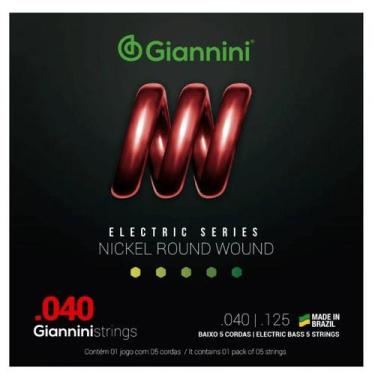 Imagem de Encordamento De Contra Baixo Giannini Eletrico 5 Cordas Nickel Round W