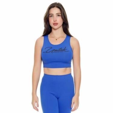 Imagem de Top Cropped United Assinatura, Azul, M