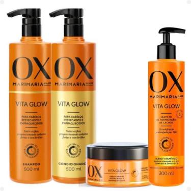 Imagem de Kit Ox Mari Maria Hair Vita Glow: Shampoo, Condicionador, Máscara e Le