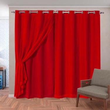 Imagem de Cortina Blackout 2,00m com Voil Delicada Clássica Corta Luz - Angel Di