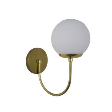 Imagem de Lustre Arandela Curva Bola Globo Dourado 15cm 257 - ILUMINAMUNDO