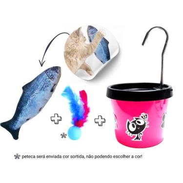 Imagem de Bebedouro Para Gato + Brinquedo Pelucia Peixe com Catnip - DM PETS