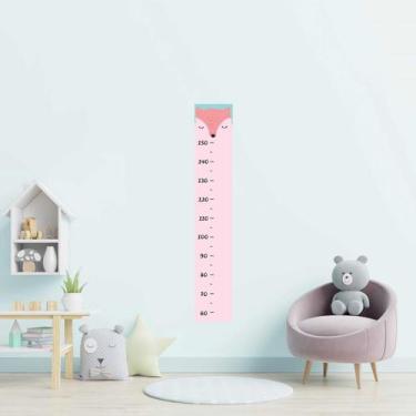Imagem de Régua Adesiva Infantil Raposa Rosa N09148 20x115CM - Adesivo BR