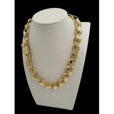 Imagem de Cordão 12mm friso s feminino - banhado a ouro 18k - ToJoia18k