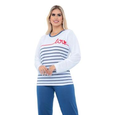 Imagem de 2 pijama feminino blogueira estampado - love, M